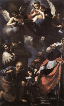Guercino Painting - A Donor Presented to the Virgin Baroque Guercino
